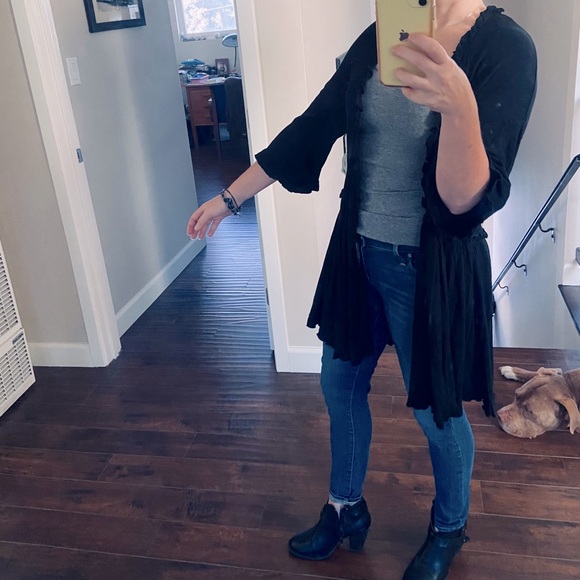 XS waffle knit black Altar’d State cardigan NWT - Picture 1 of 6